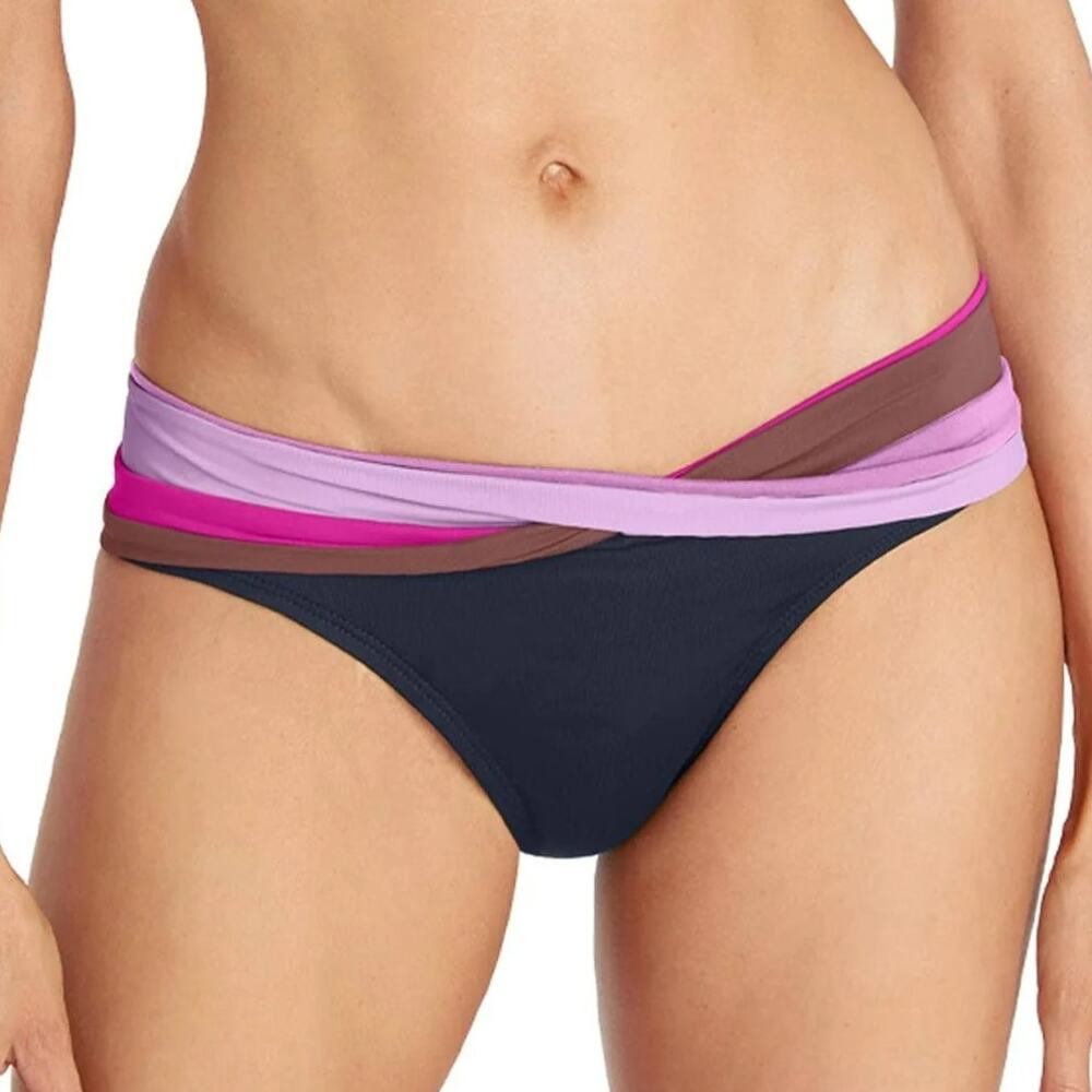 Robin Piccone Bikini Bottom Size Small NEW Twist Front Banded Hipster Crew NWOT